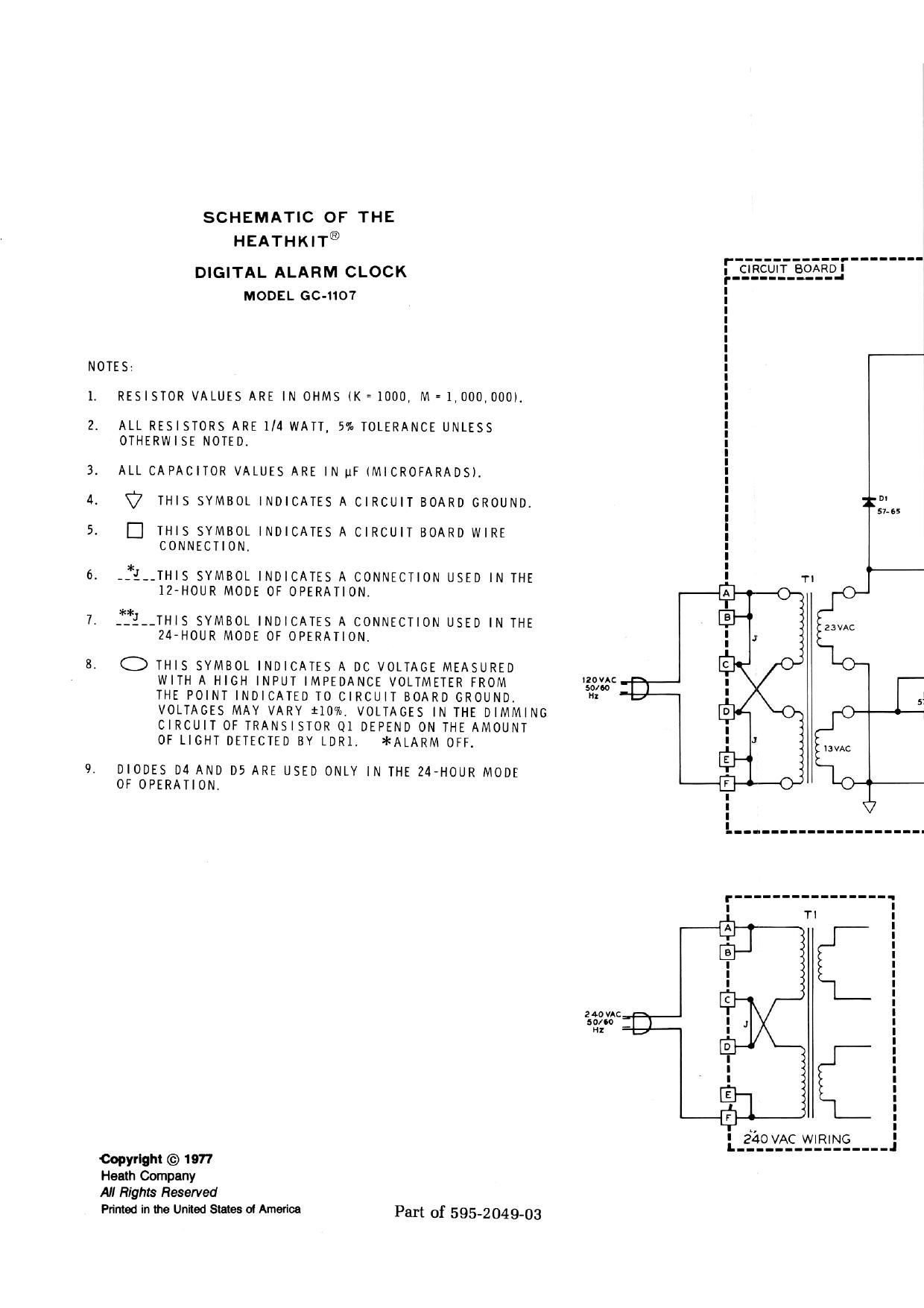 Heathkit GC 1107 Schematic