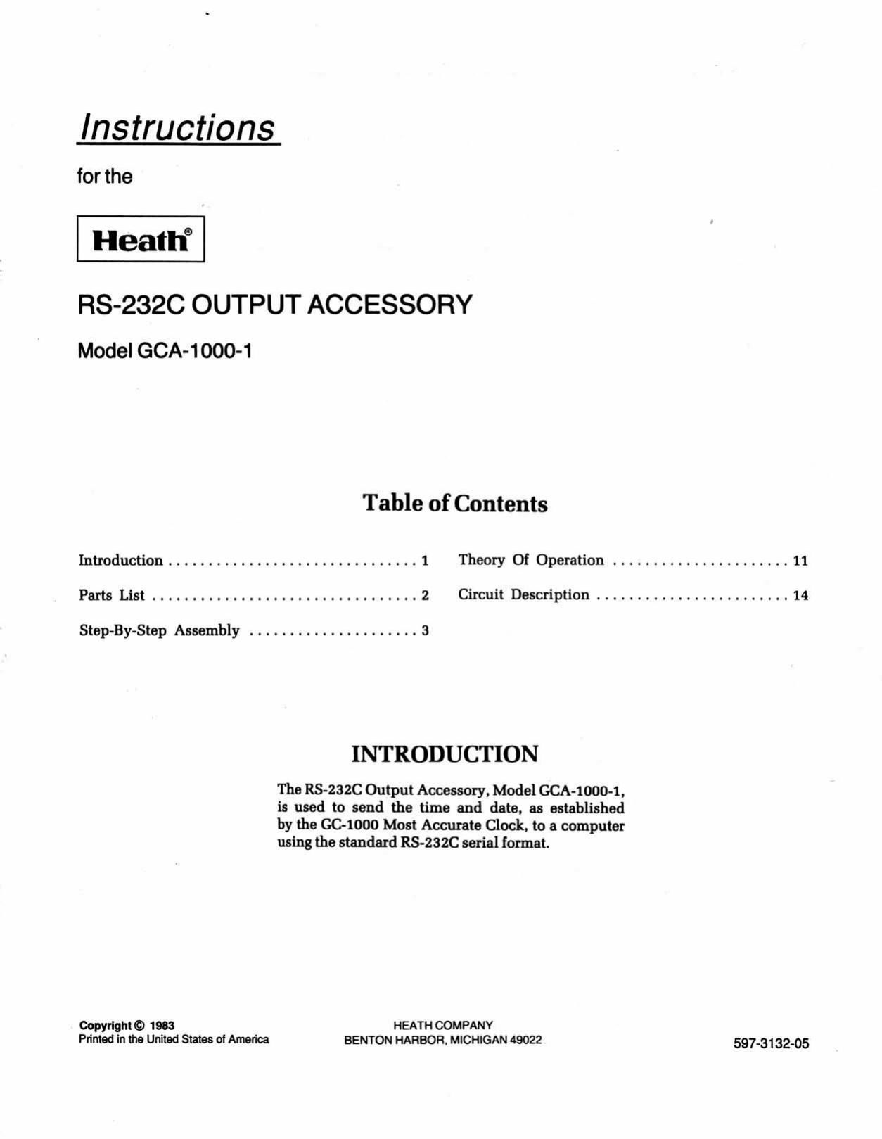 Heathkit GCA 1000 1 Manual