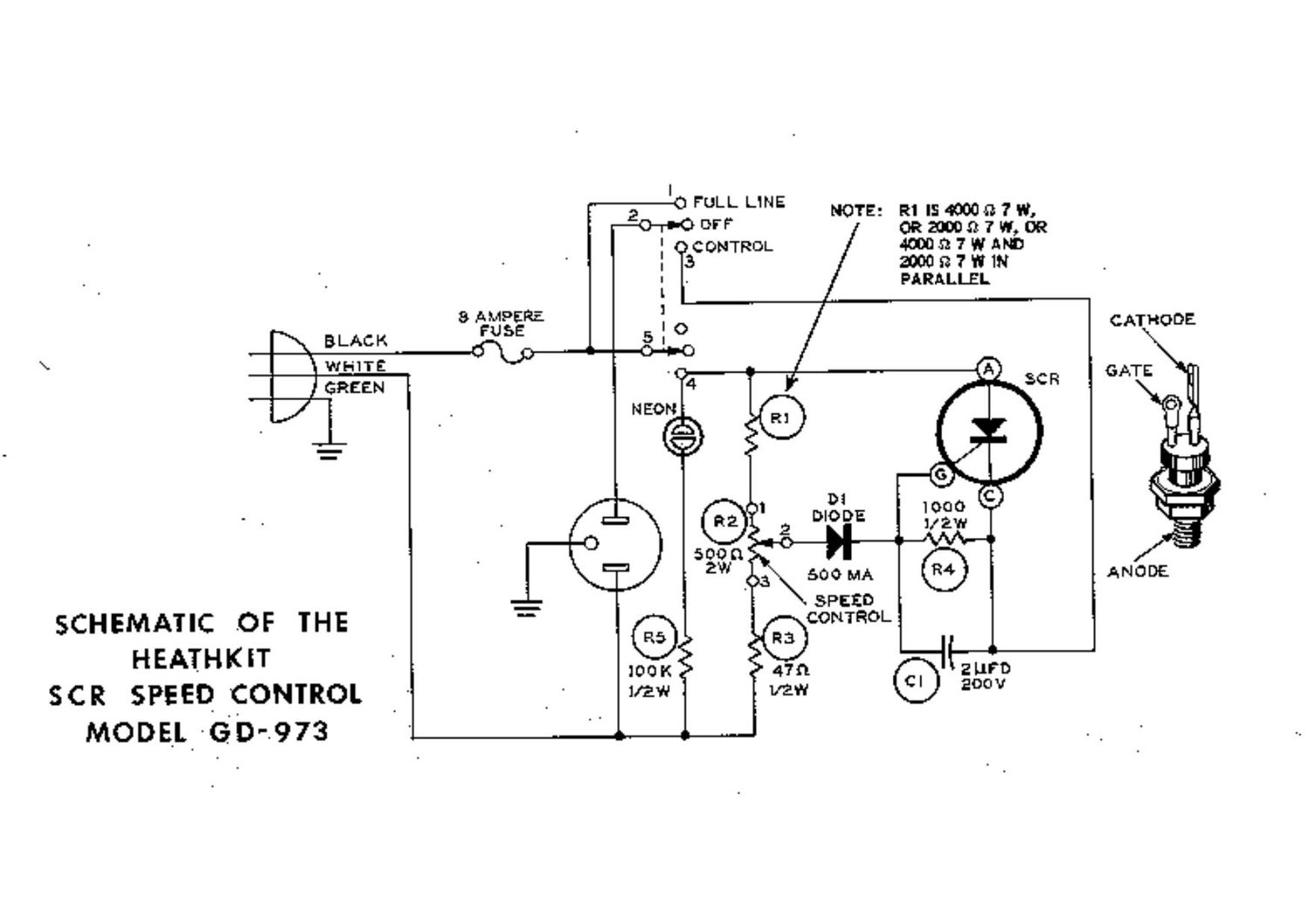 Heathkit GD 973 SCR Schematic