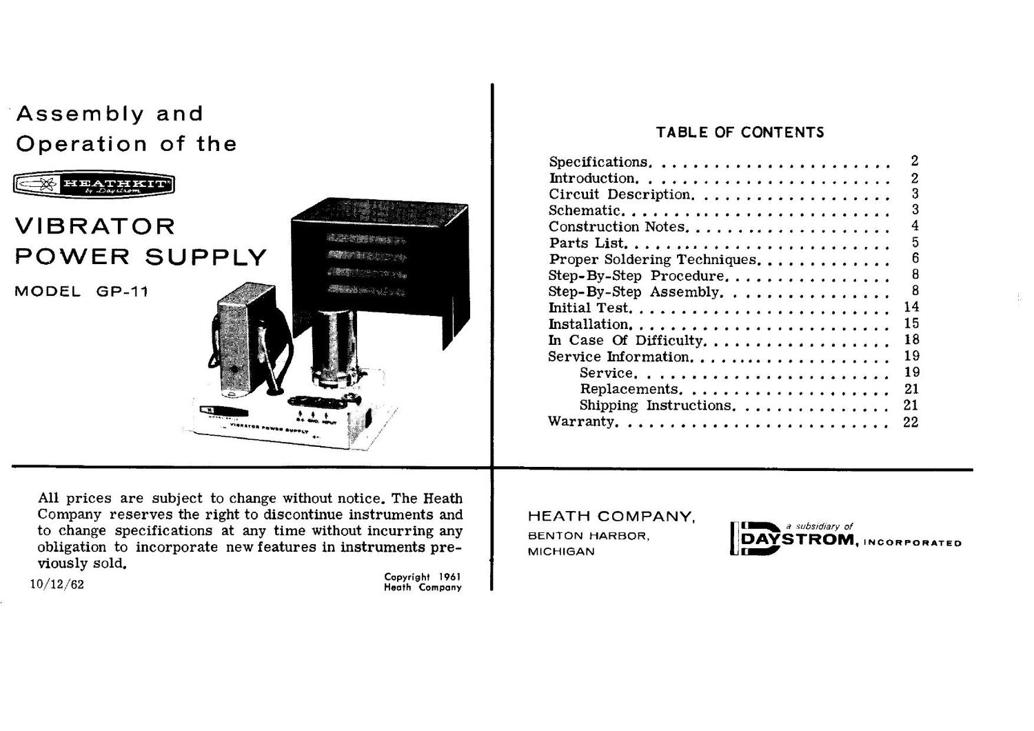 Heathkit GP 11 Schematic Manual 2