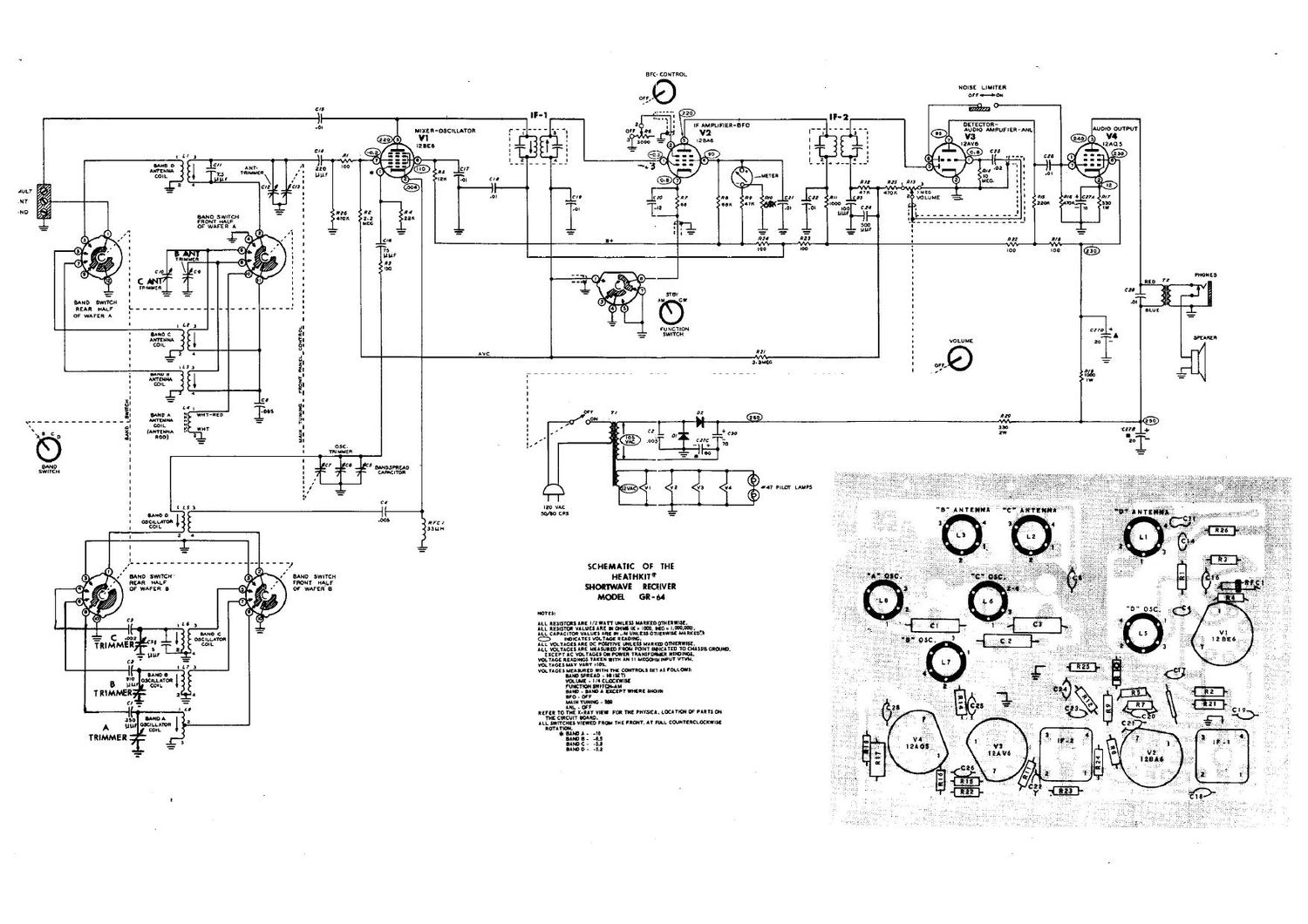 Heathkit GR 64 Schematic