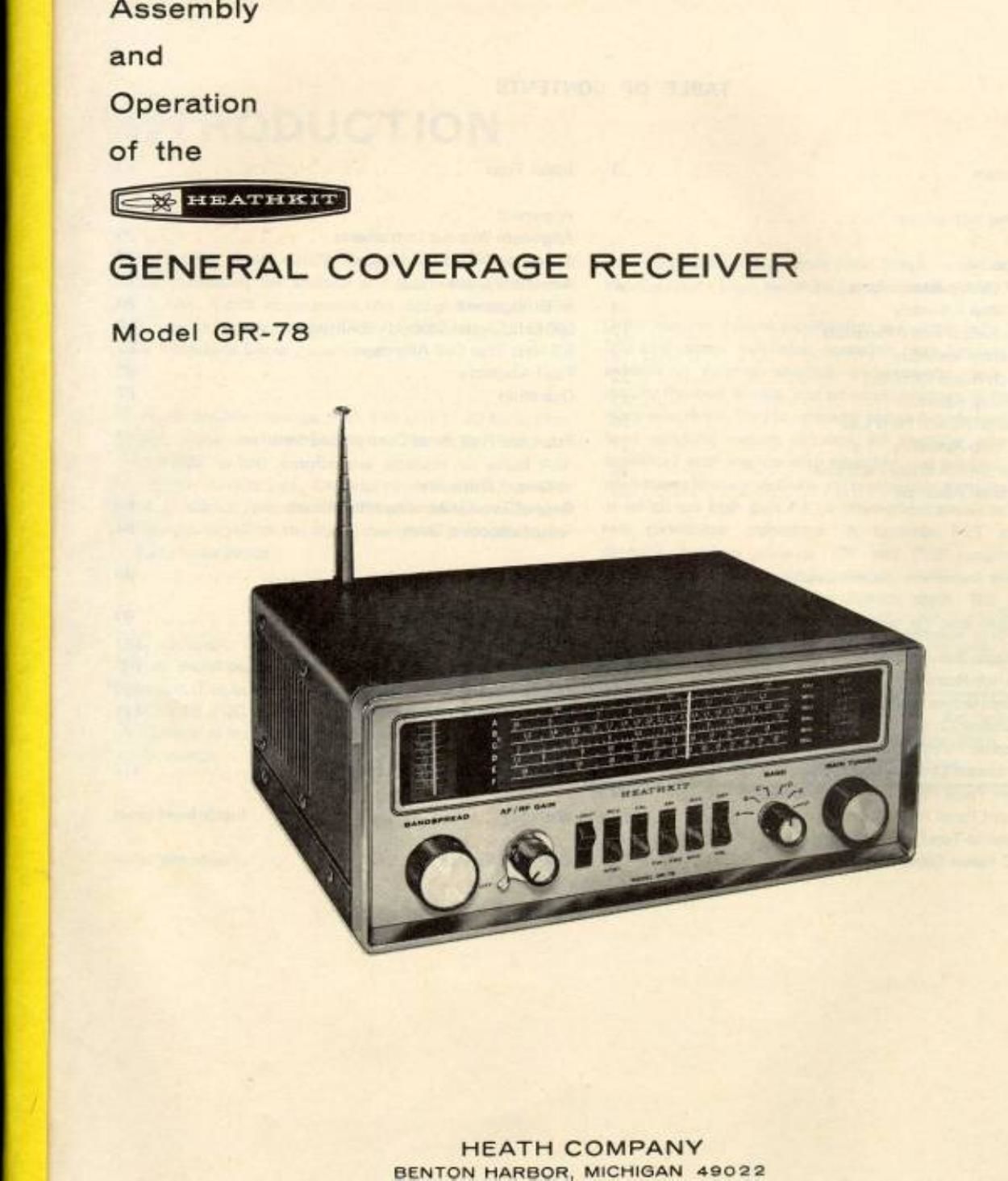 Heathkit GR 78 Schematic Manual