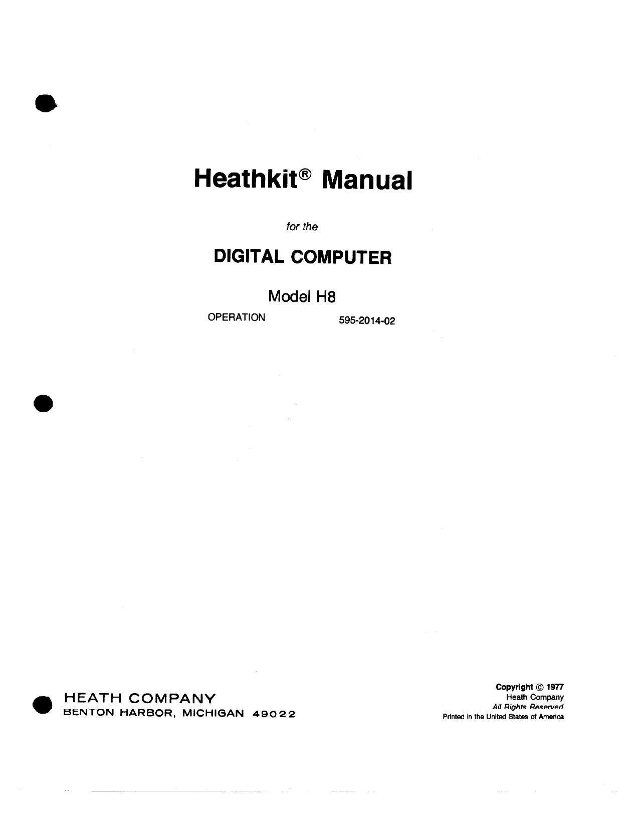 Heathkit H 8 Operation Manual