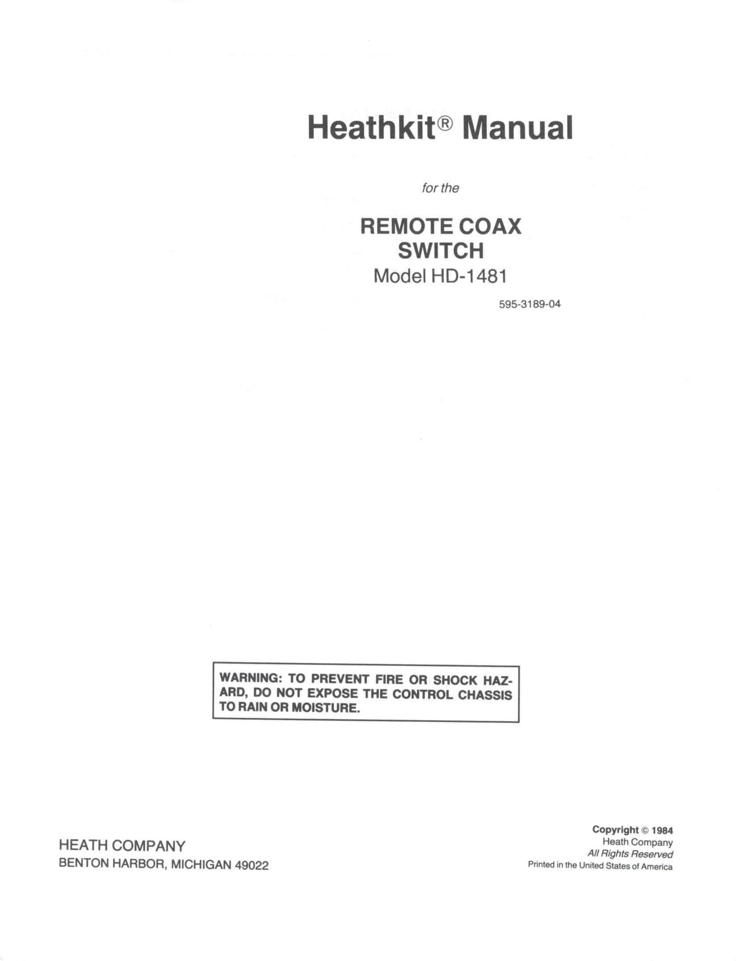 Heathkit HD 1481 Manual