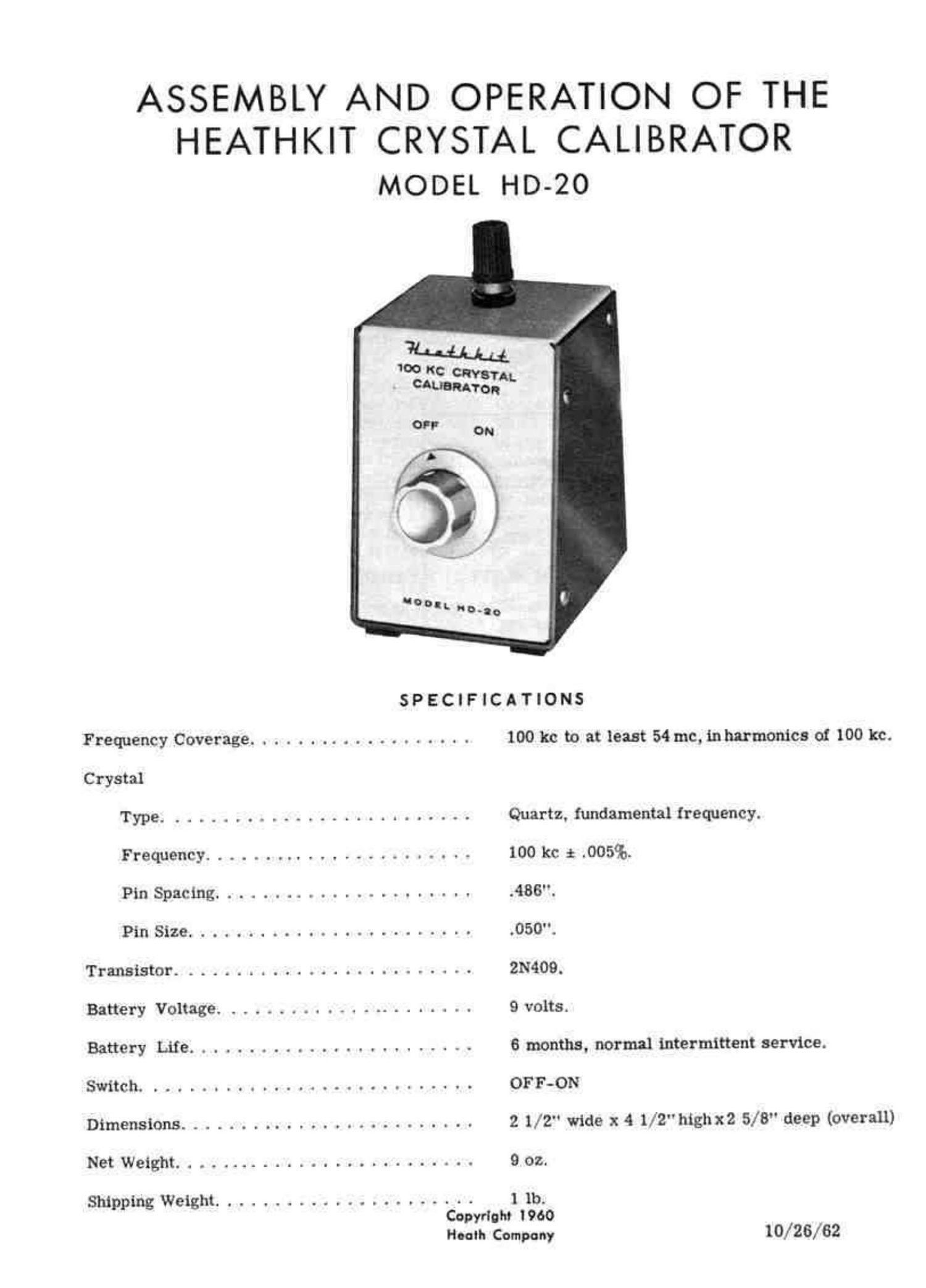 Heathkit HD 20 Schematic