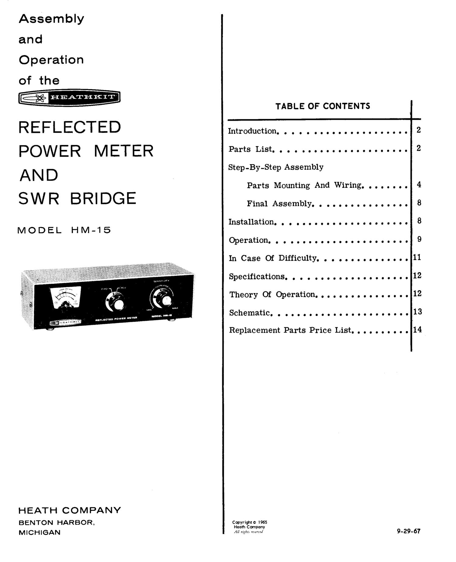 Heathkit HM 15 Manual