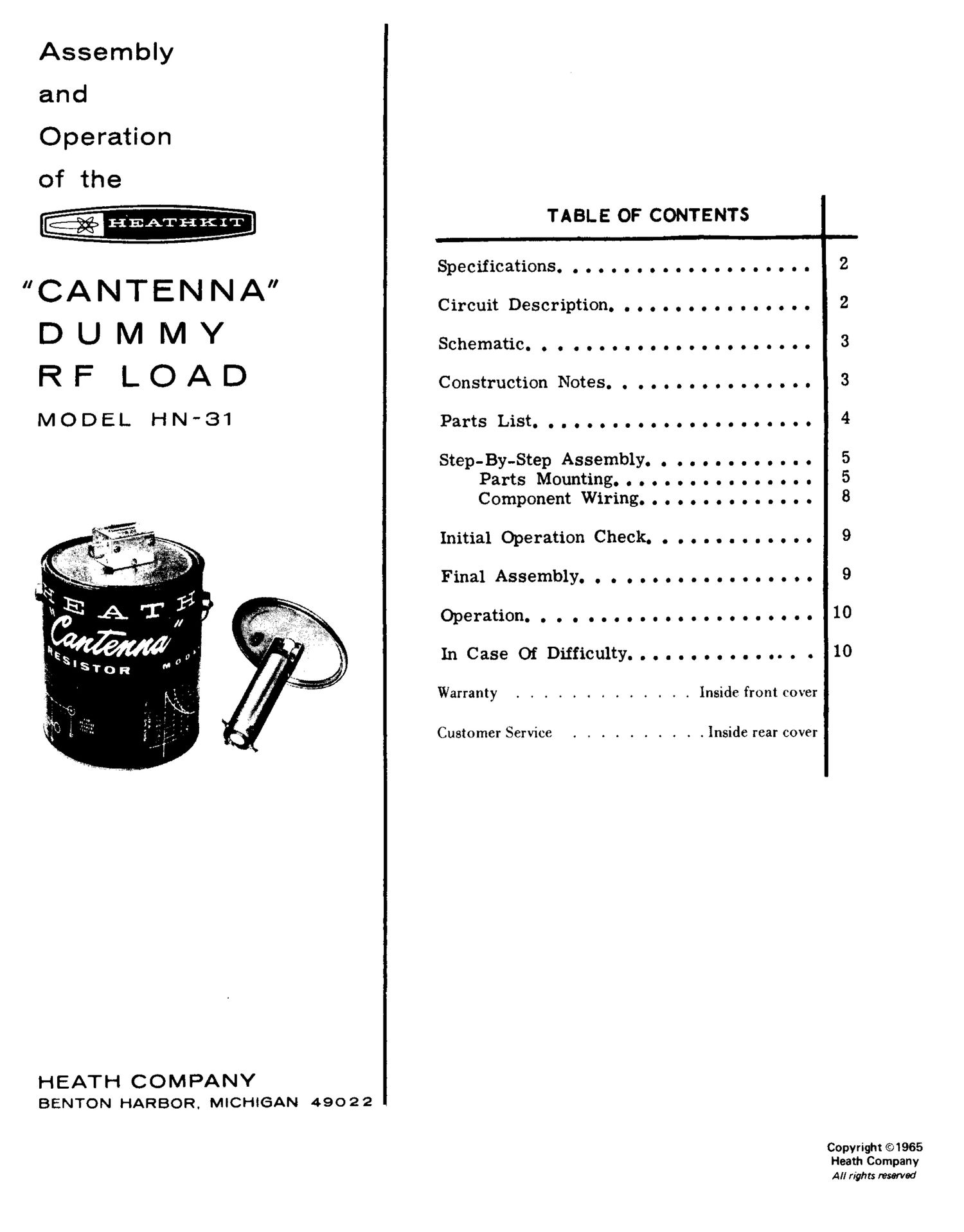 Heathkit HN 31 Manual