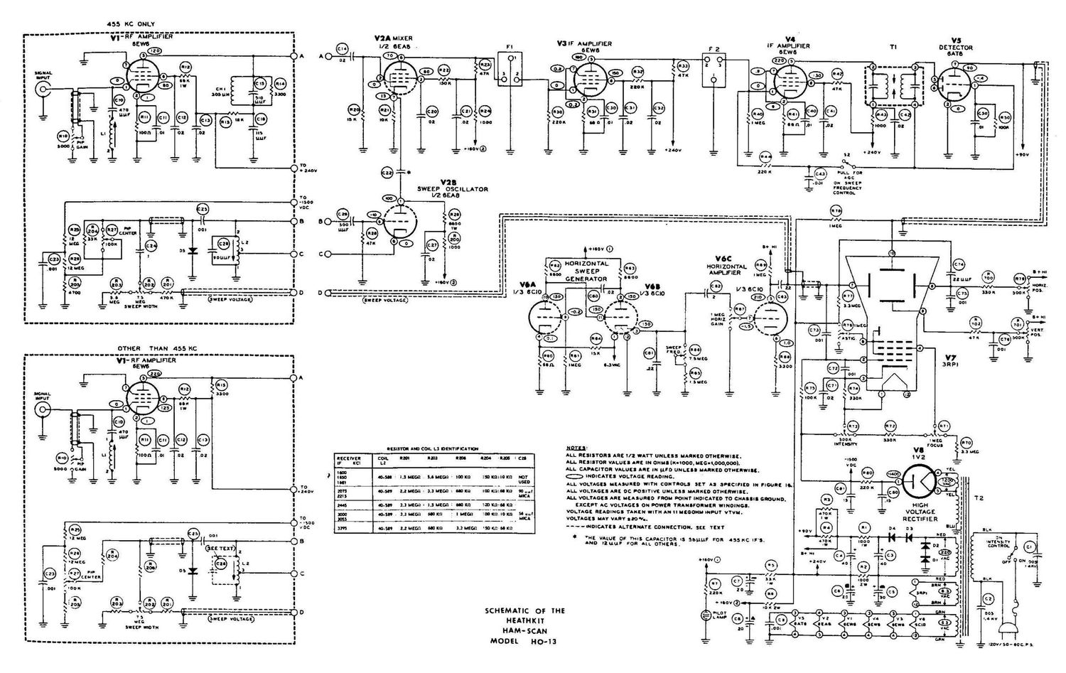 Heathkit HO 13 Schematic