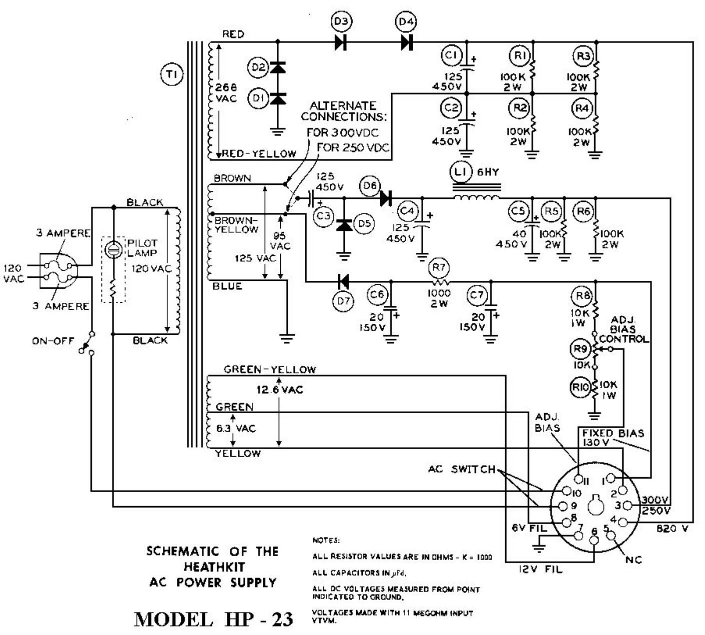 Heathkit HP 23 Schematic