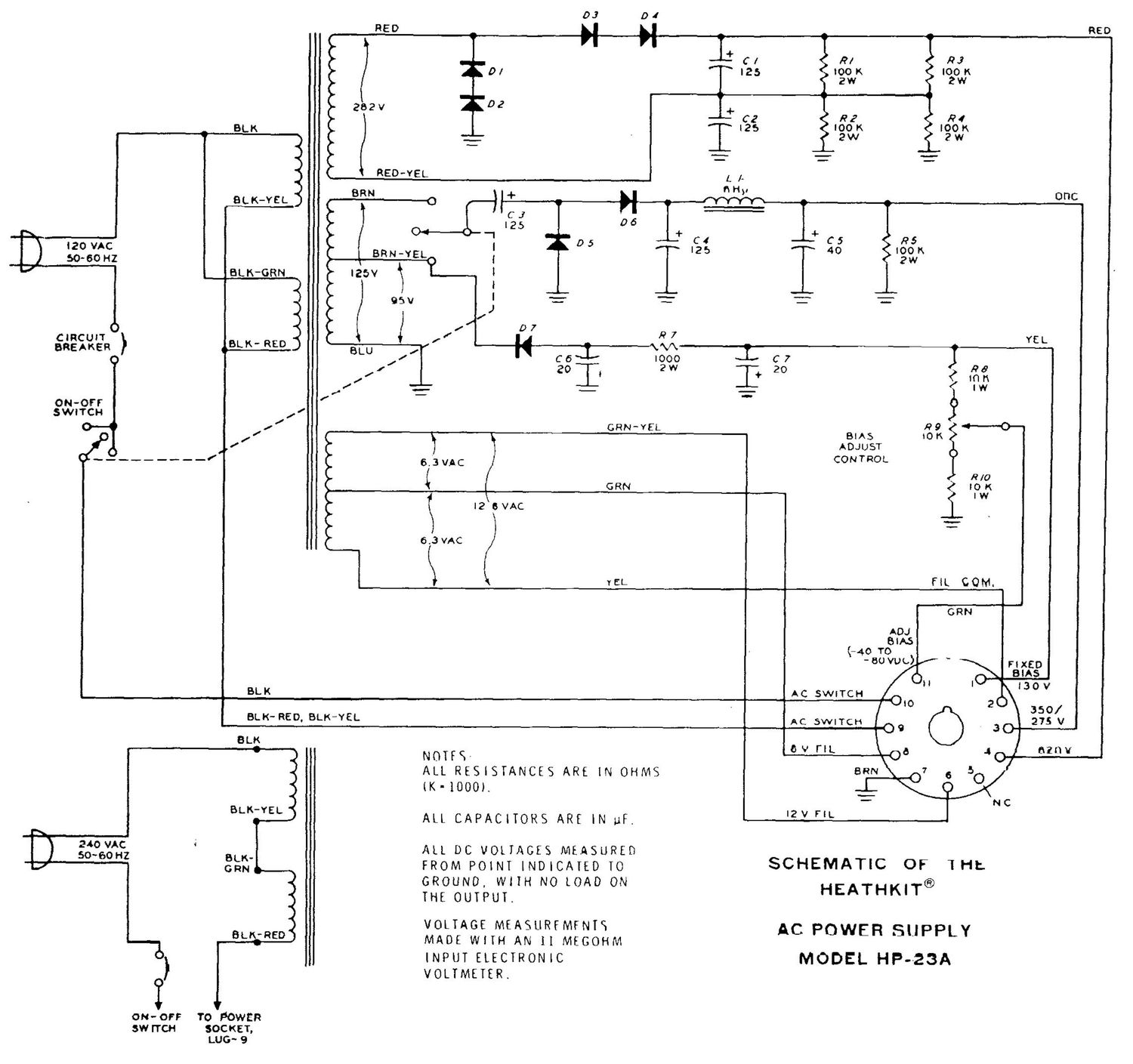 Heathkit HP 23A Schematic