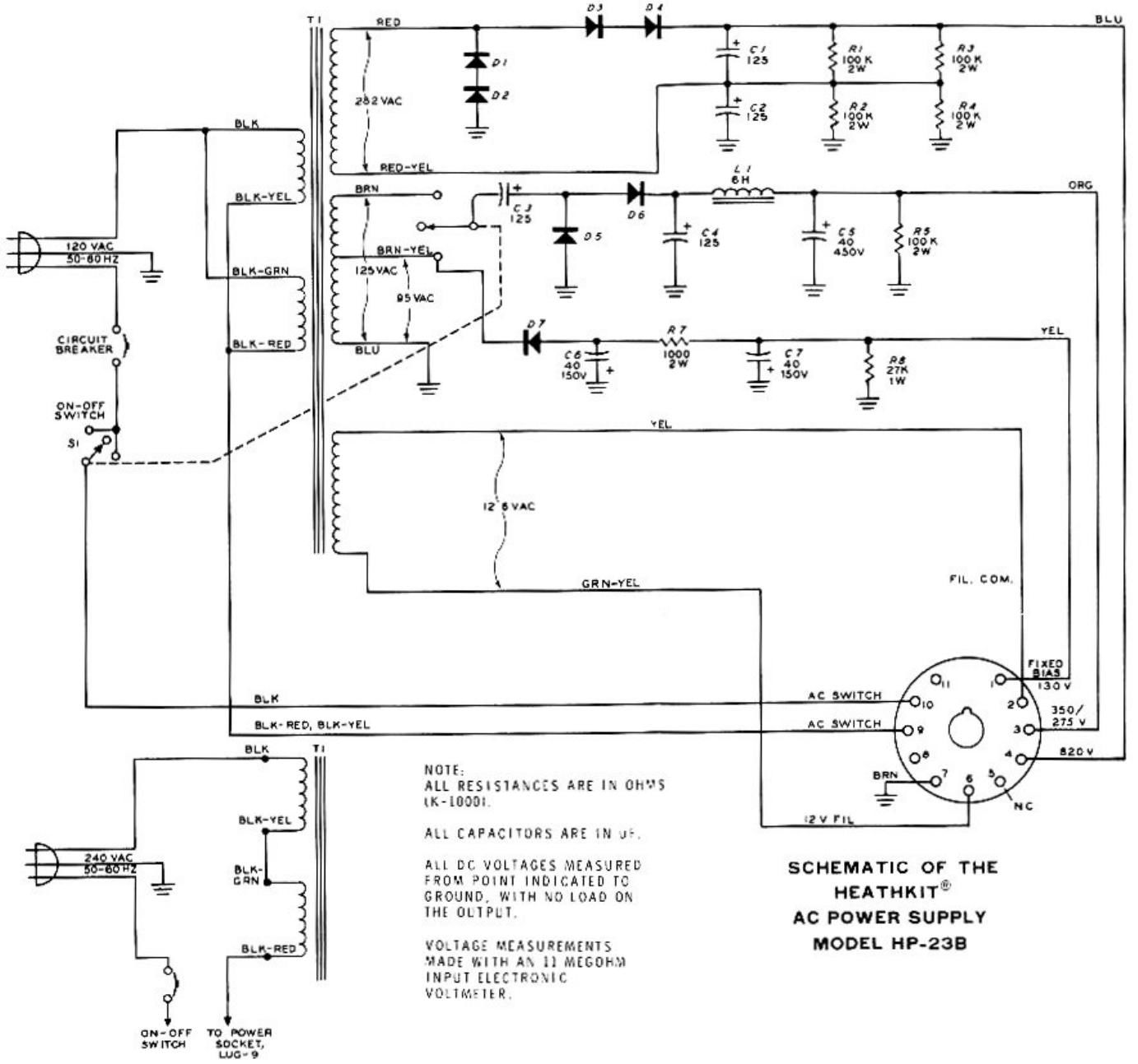 Heathkit HP 23B Schematic