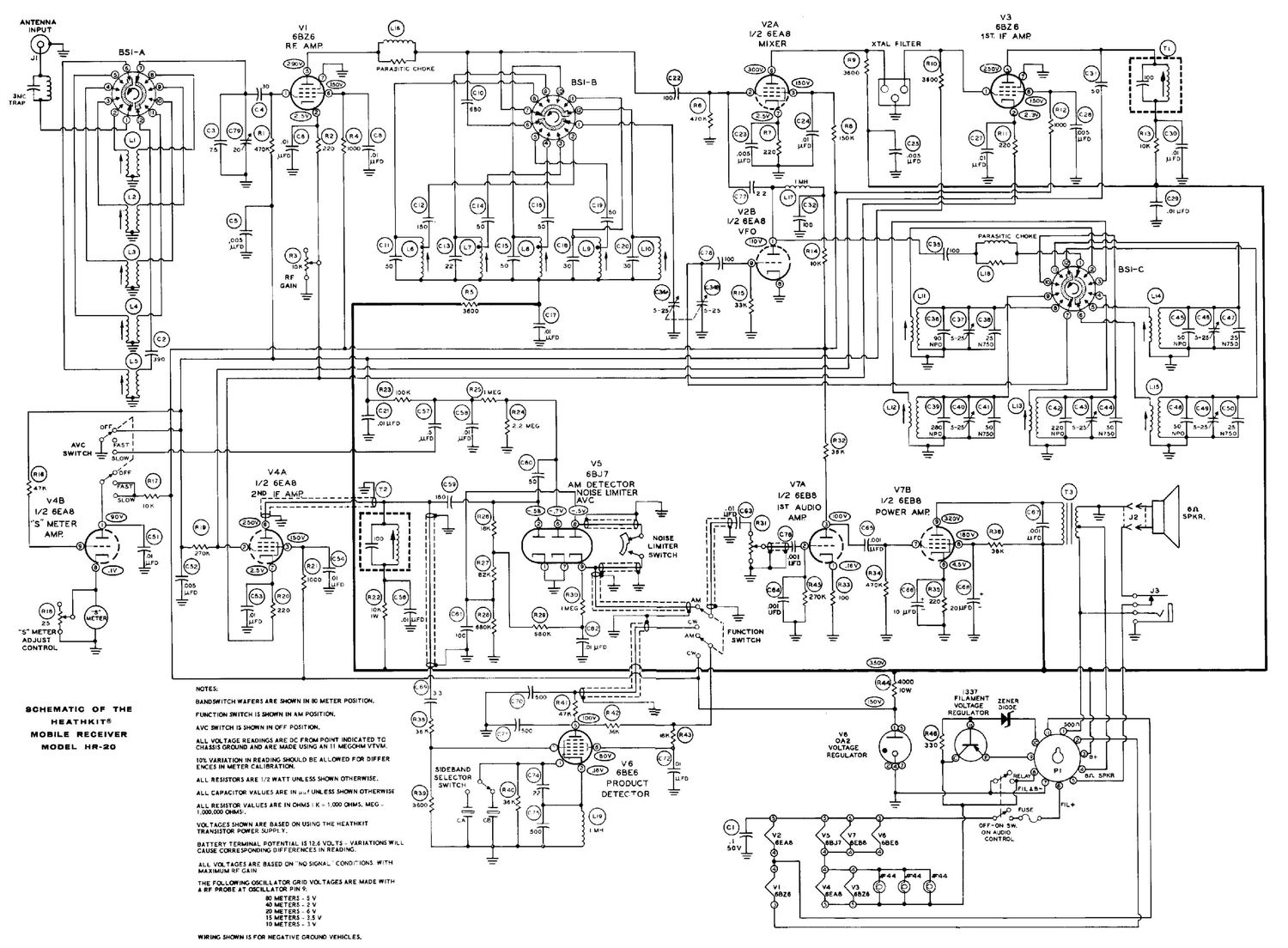 Heathkit HR 20 Schematic