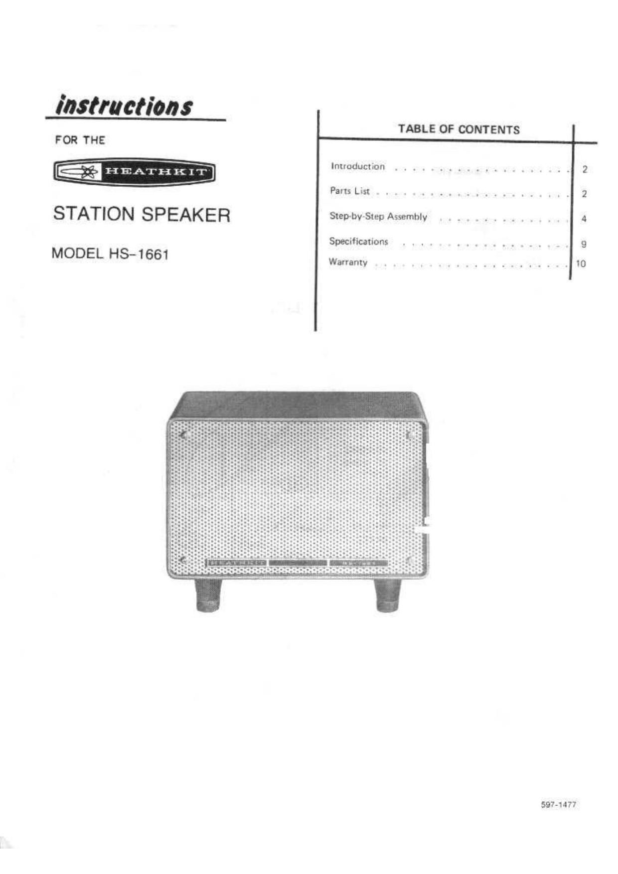 Heathkit HS 1661 Manual