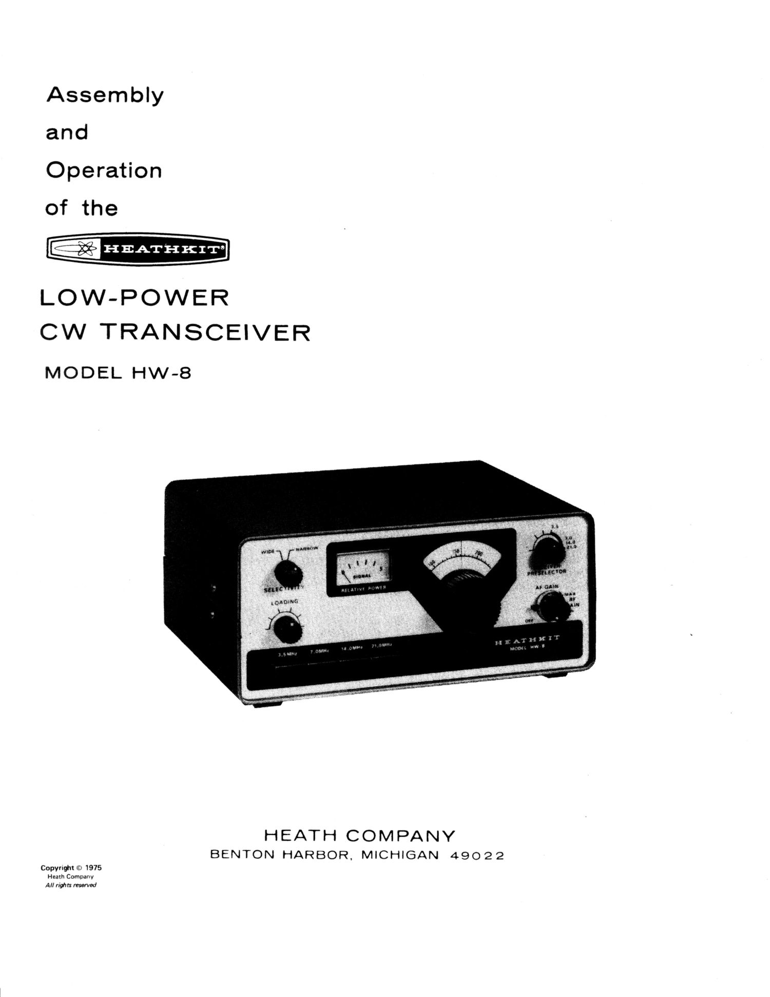 Heathkit HW 8 CW Manual 2