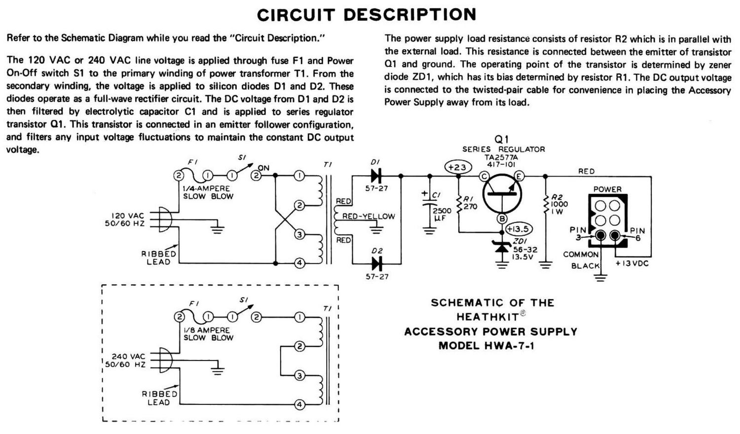 Heathkit HWA 7 1 Schematic