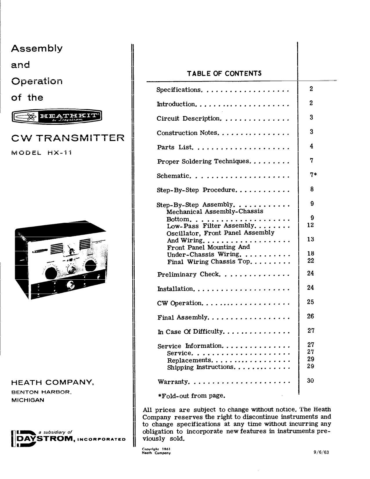 Heathkit HX 11 Manual