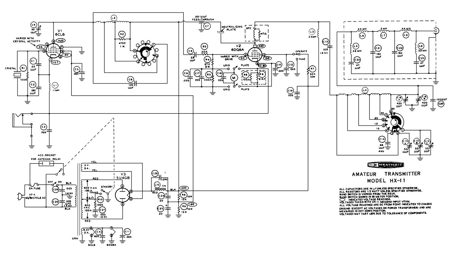 Heathkit HX 11 Schematic