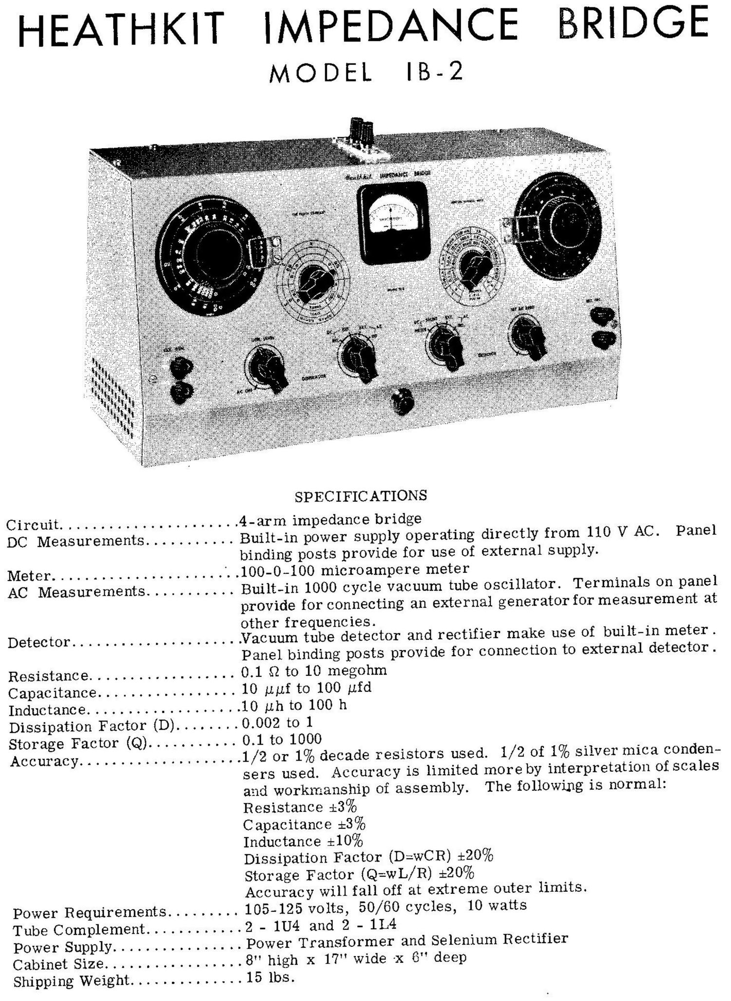 Heathkit IB 2 Schematic