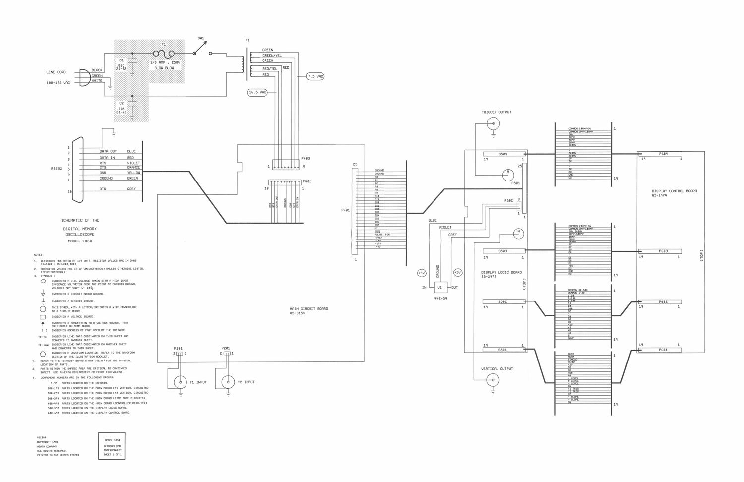 Heathkit ID 4850 Schematic