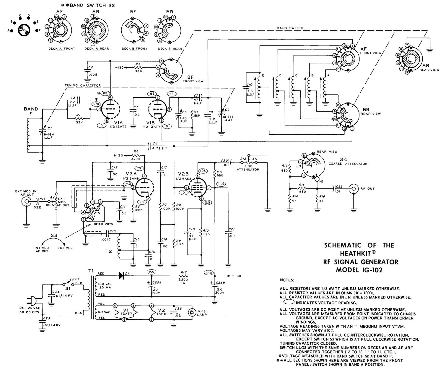 Heathkit IG 102 Schematic