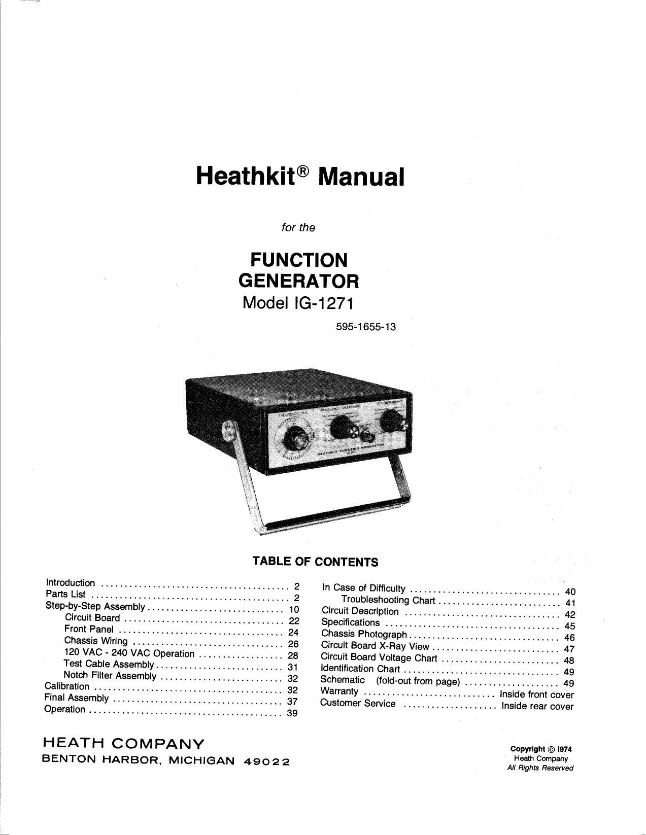 Heathkit IG 1271 Manual