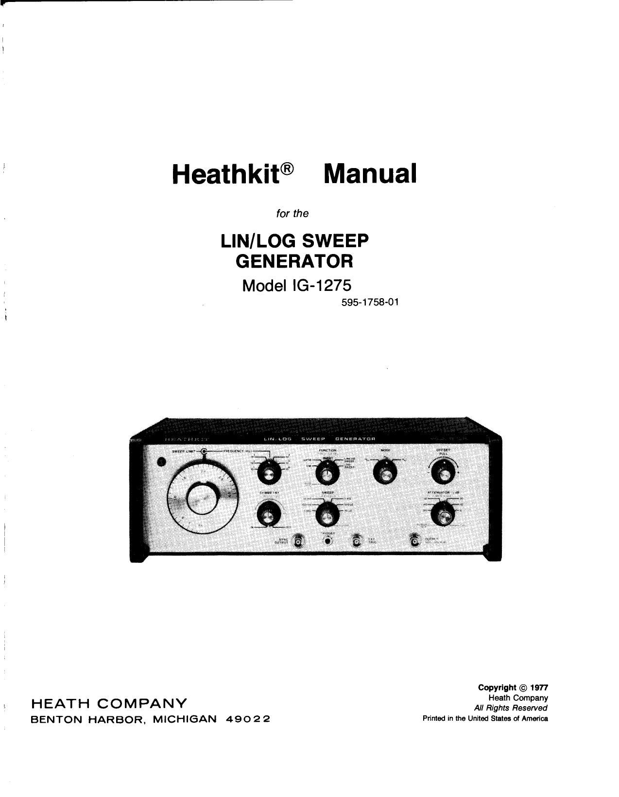 Heathkit IG 1275 Manual