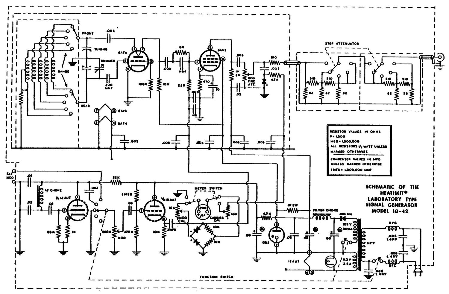 Heathkit IG 42 Schematic