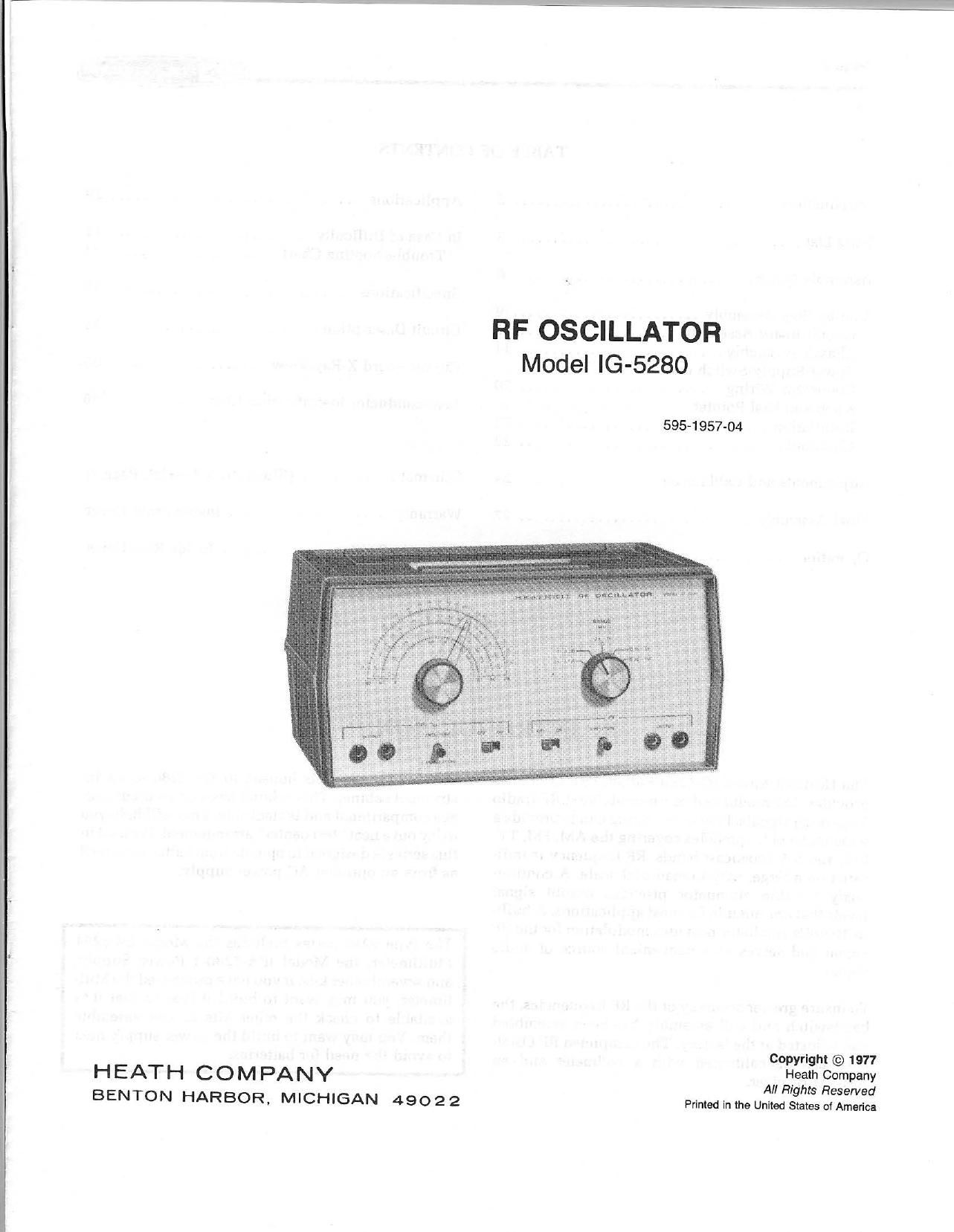 Heathkit IG 5280 Manual