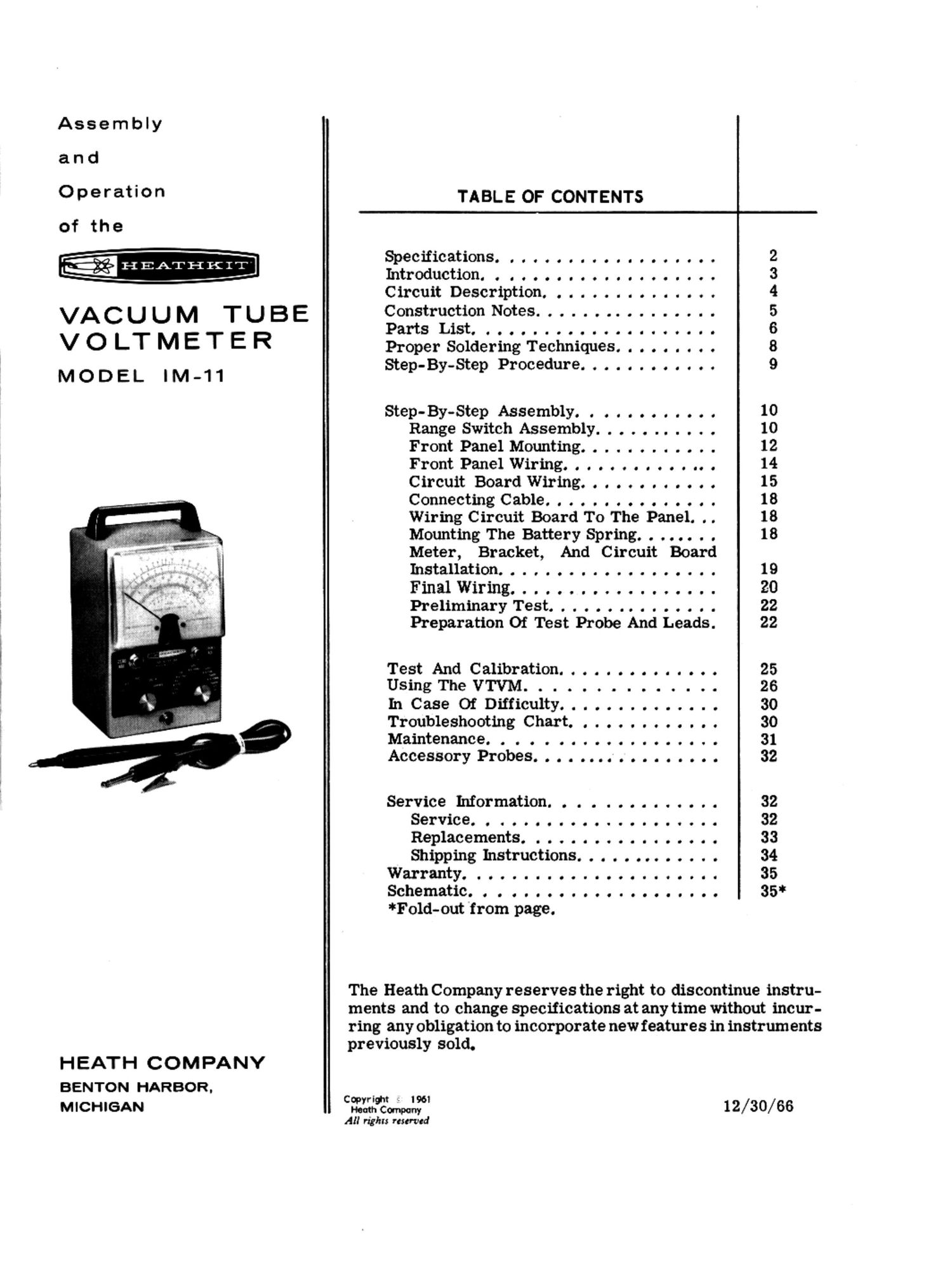 Heathkit IM 11 Manual