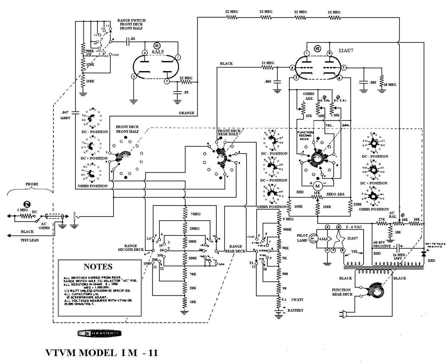 Heathkit IM 11 Schematic