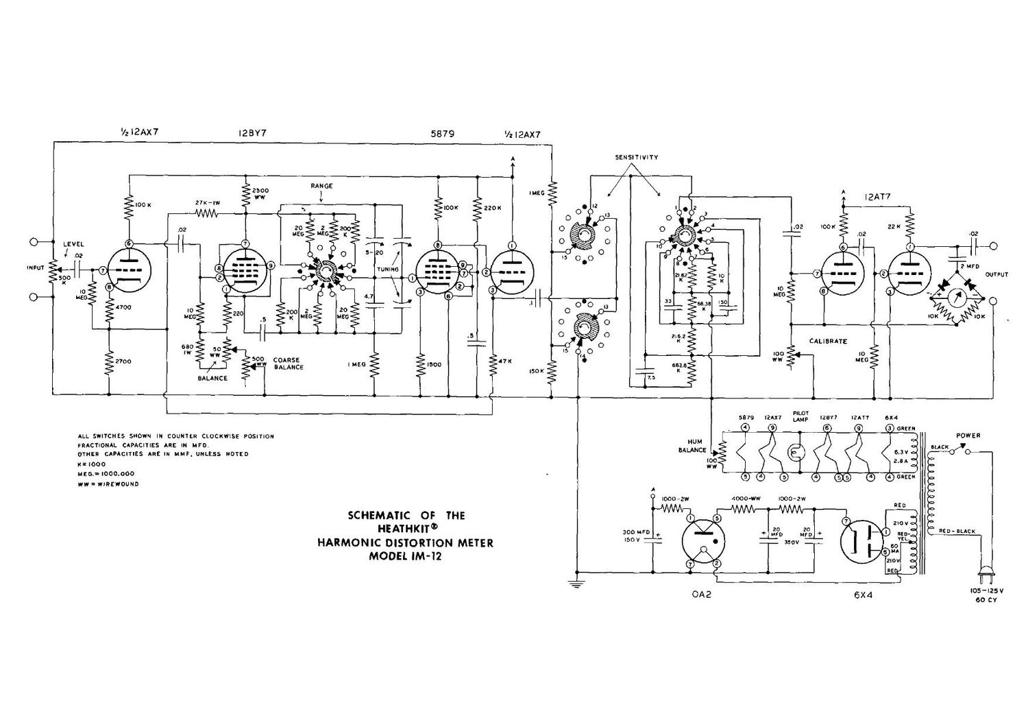 Heathkit IM 12 Schematic