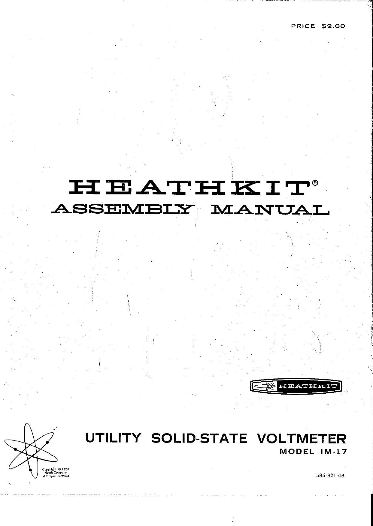 Assembly Manual-Anleitung für Heathkit IM-17 