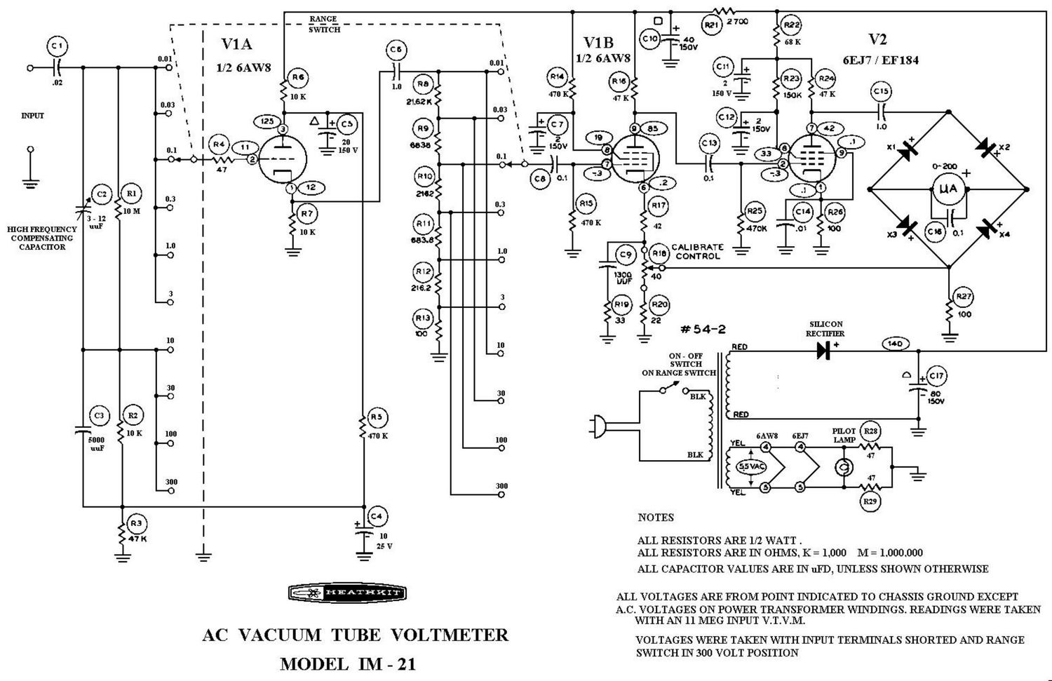 Heathkit IM 21 Schematic