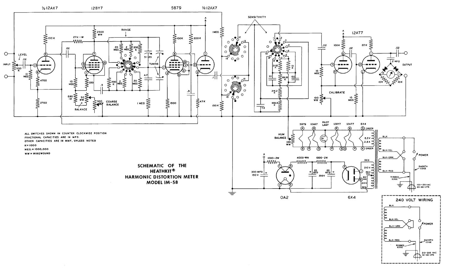 Heathkit IM 58 Schematic