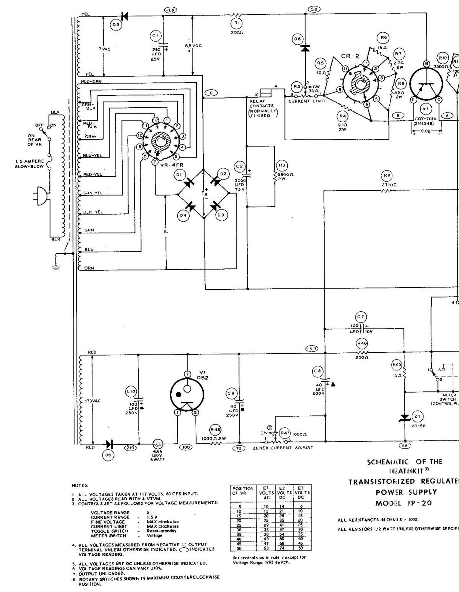 Heathkit IP 20 Schematic