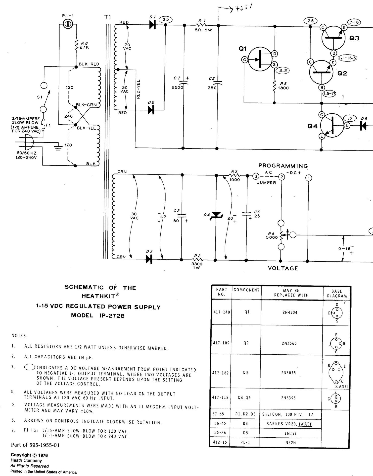 Heathkit IP 2728 Schematic