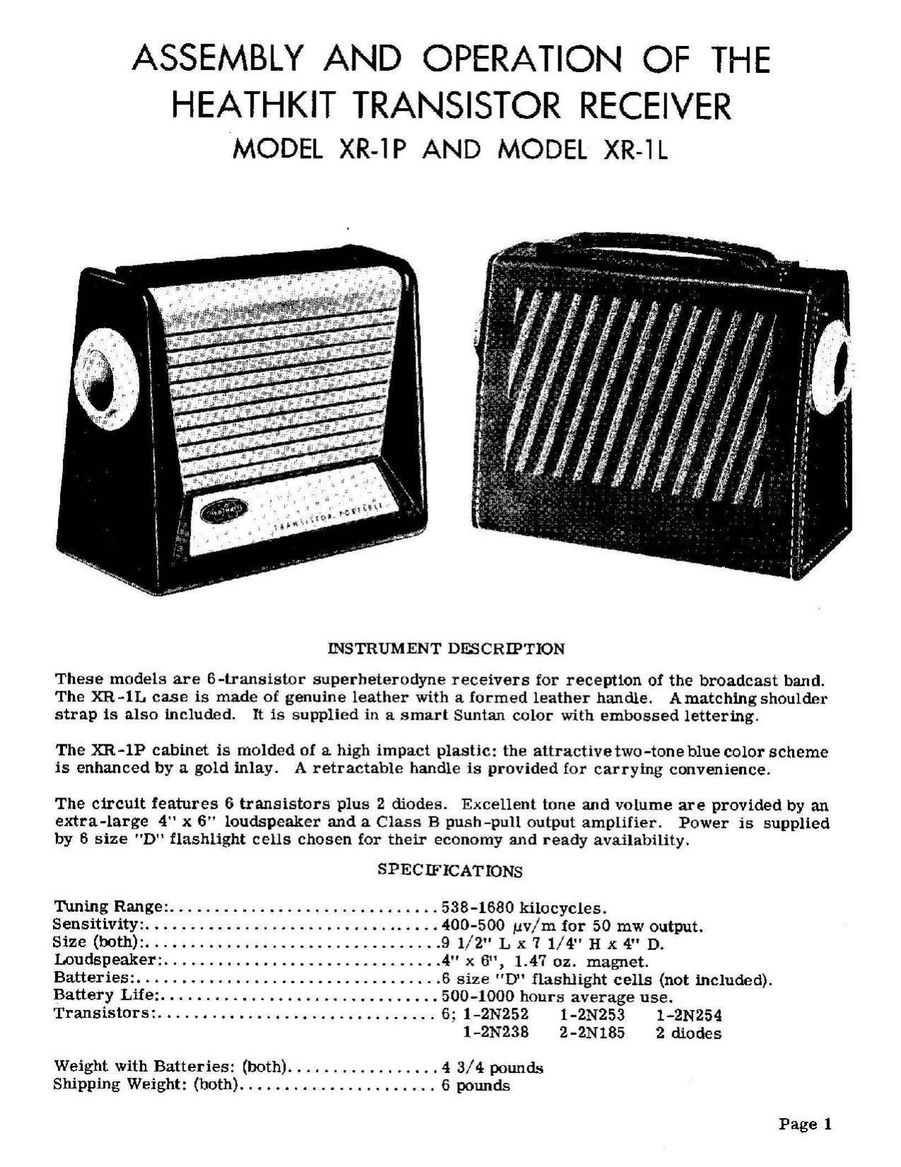 Heathkit XR 1 Service Manual