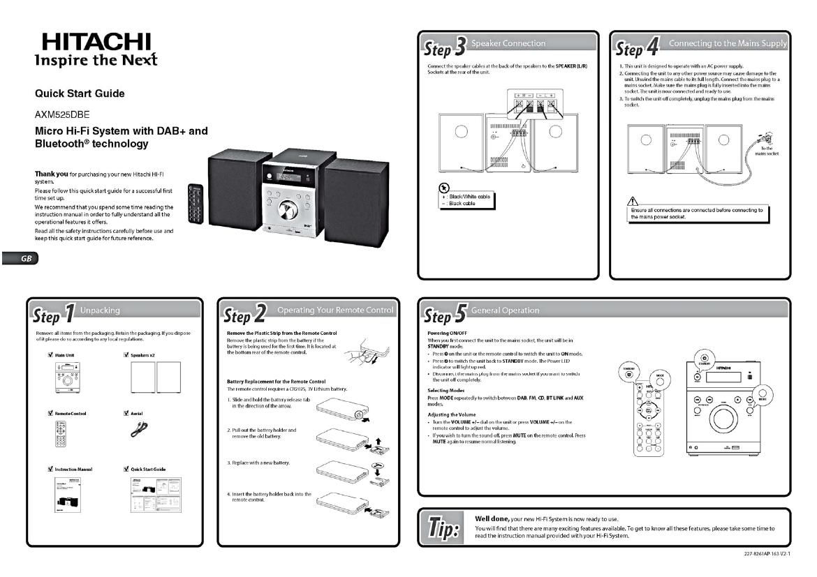 Hitachi AX M525DBE Owners Manual