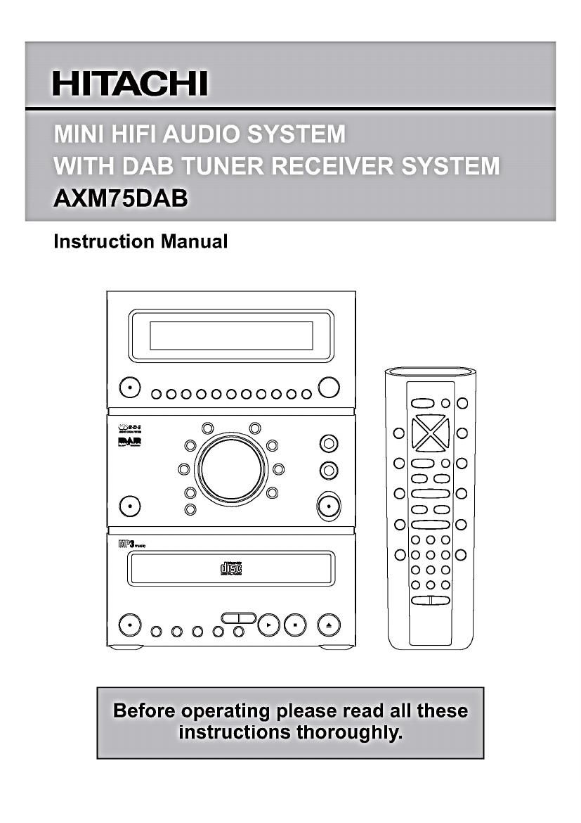 Hitachi AX M75DAB Owners Manual