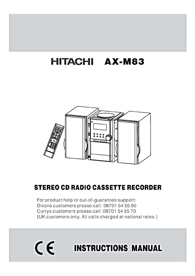 Hitachi AX M83 Owners Manual