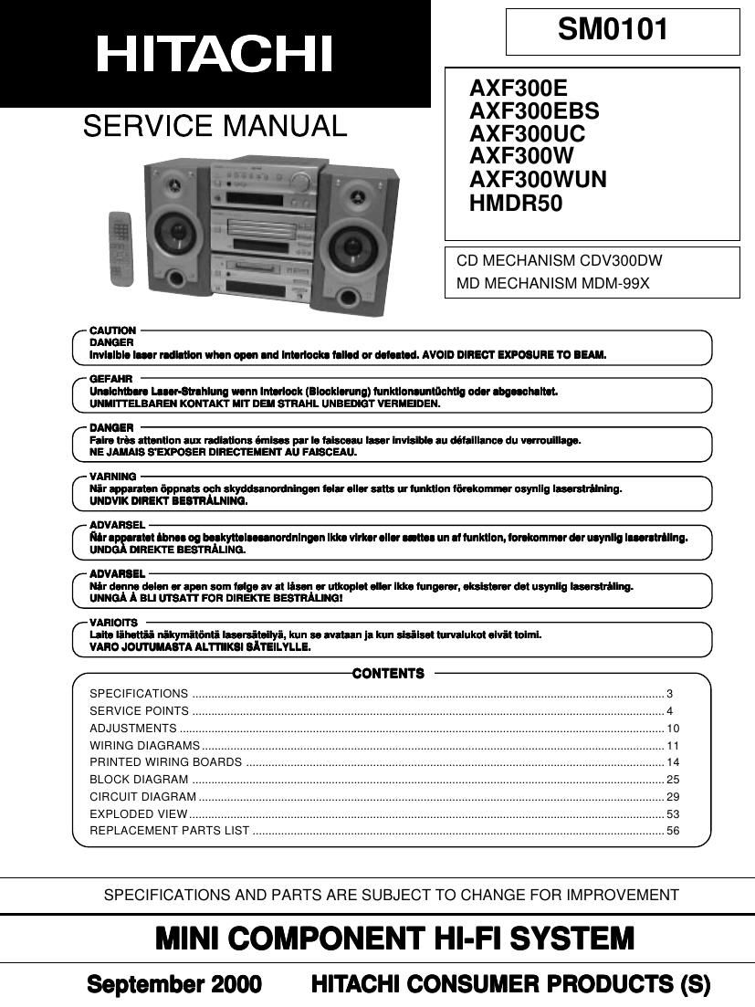Hitachi AXF 300 WUN Service Manual
