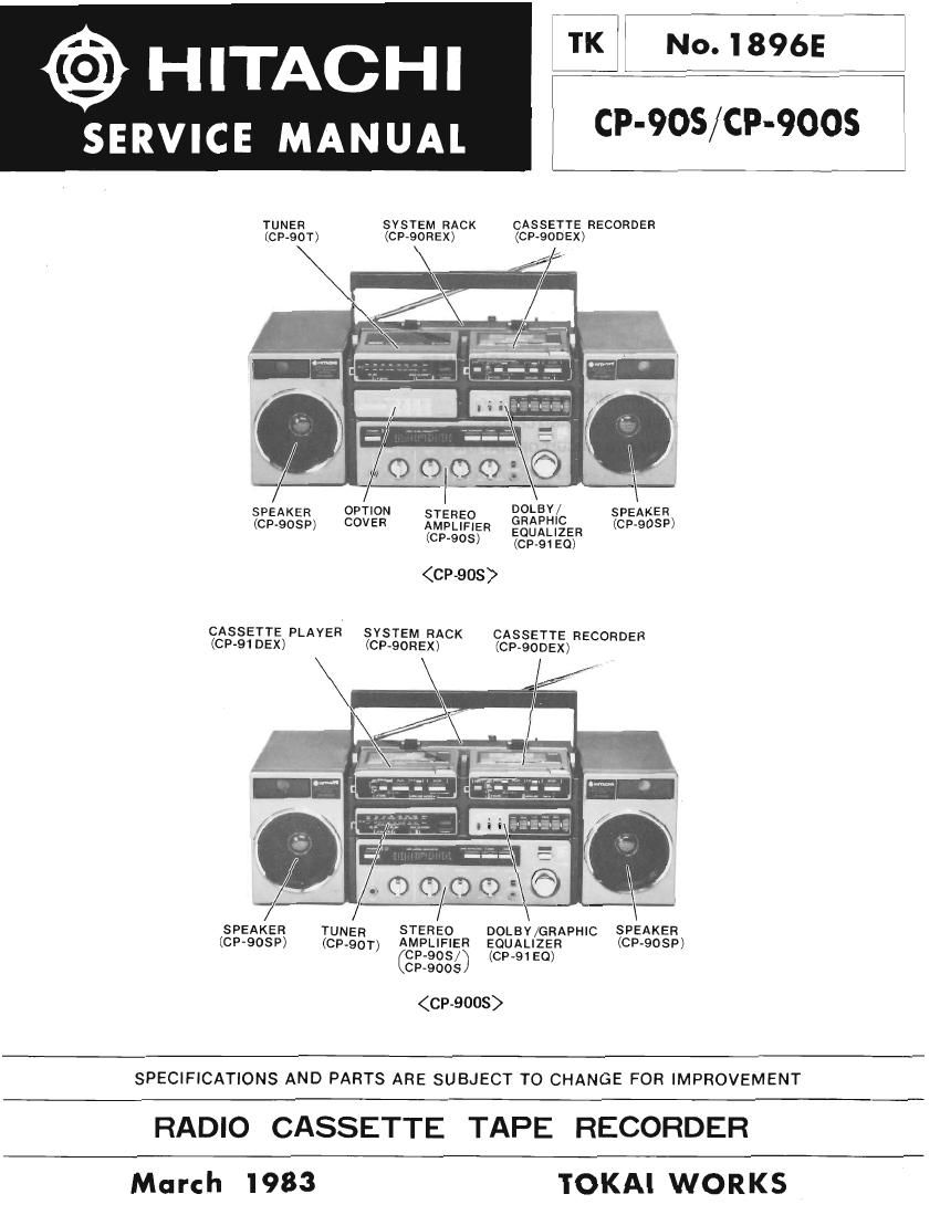Hitachi CP 90 S Service Manual