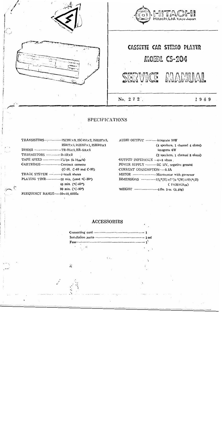 Hitachi CS 204 Service Manual