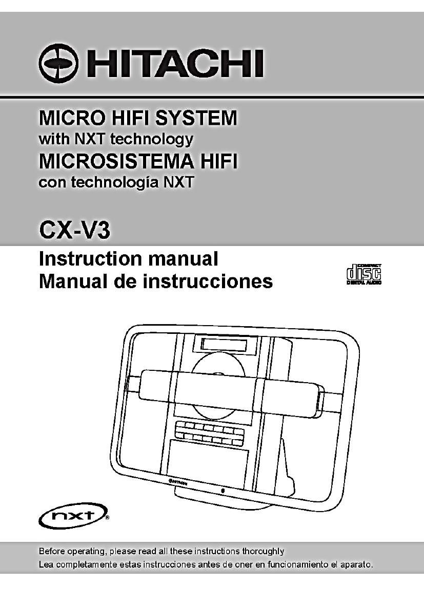 Hitachi CX V3 Owners Manual