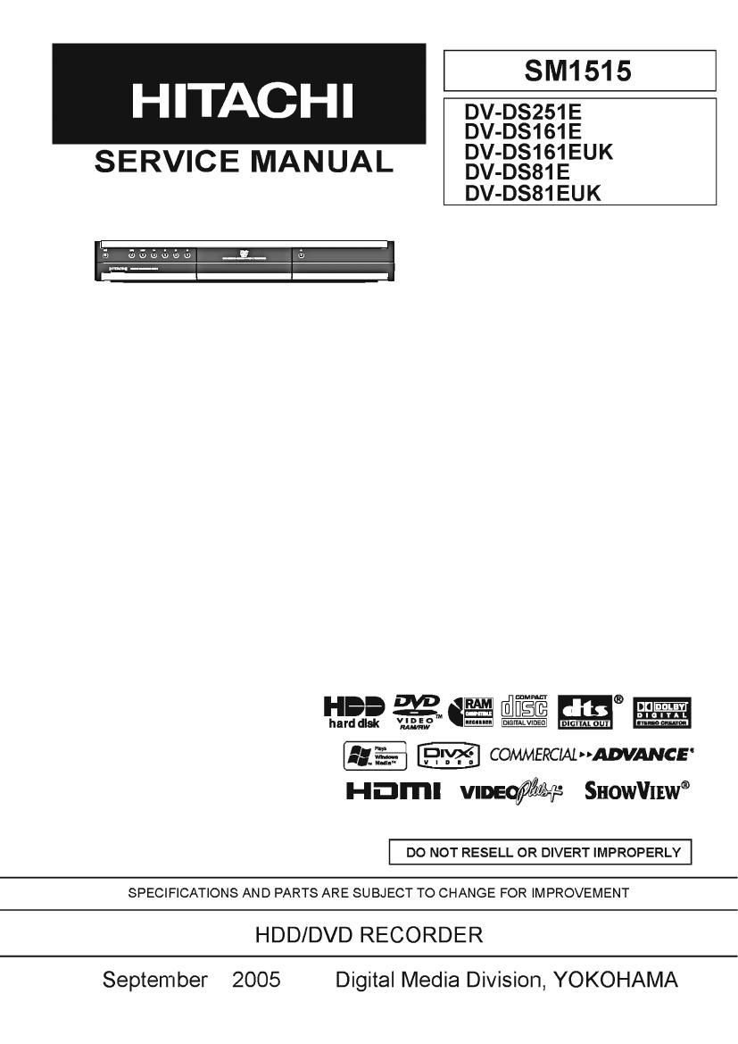 Hitachi D VDS 161 E Service Manual
