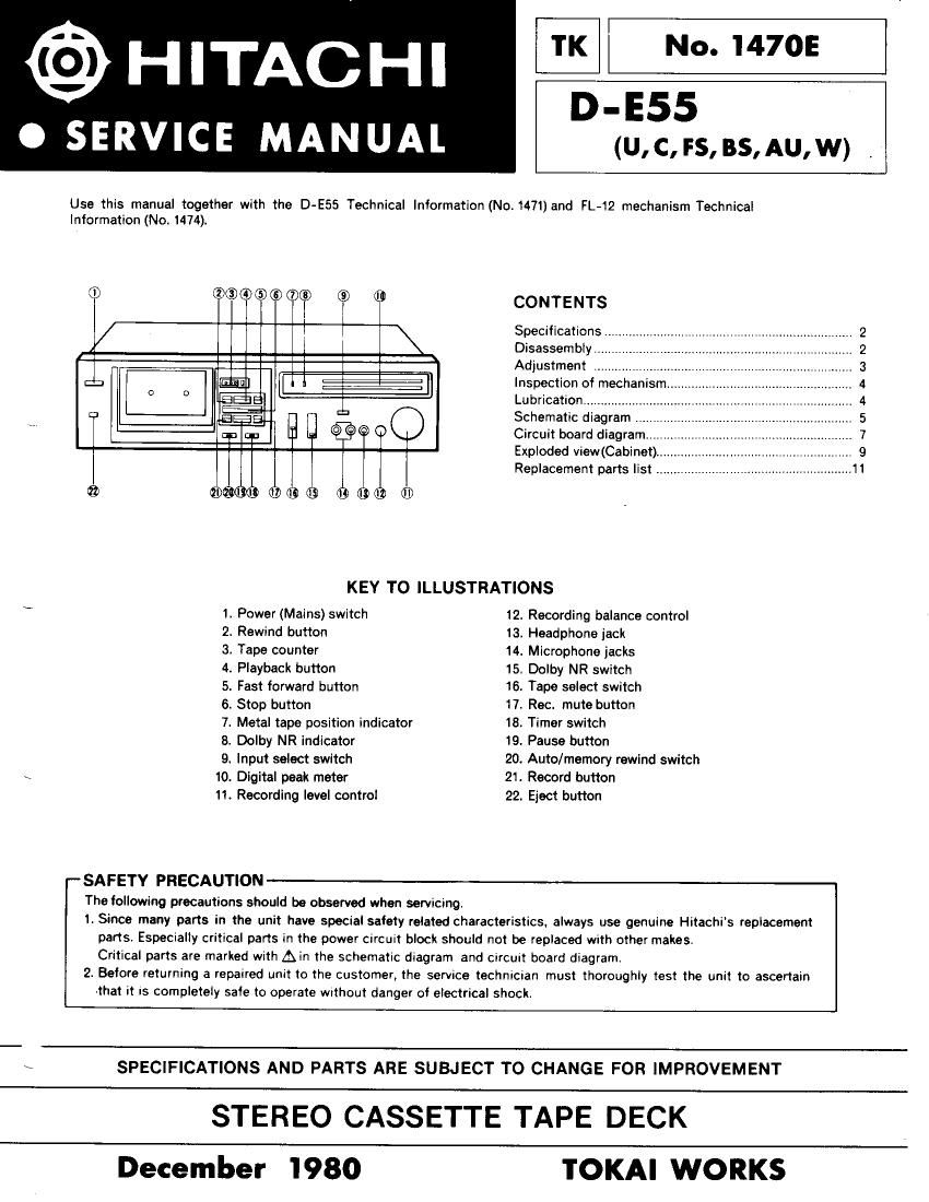 Hitachi DE 55 Service Manual
