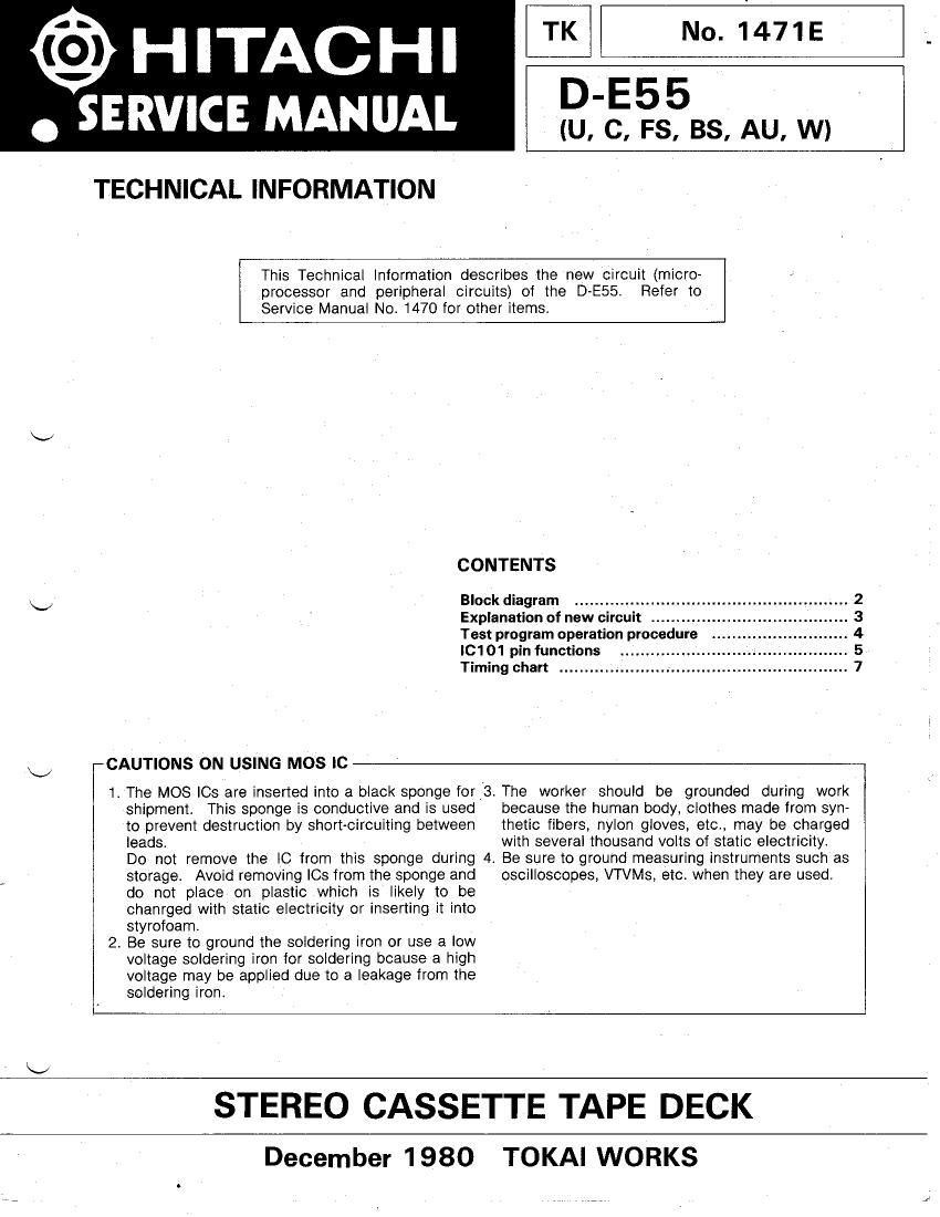 Hitachi DE 55 Technical Information