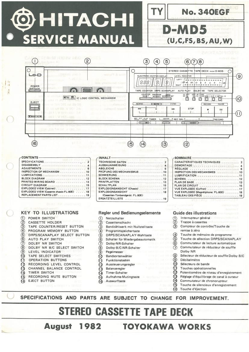 Hitachi DMD 5 Service Manual