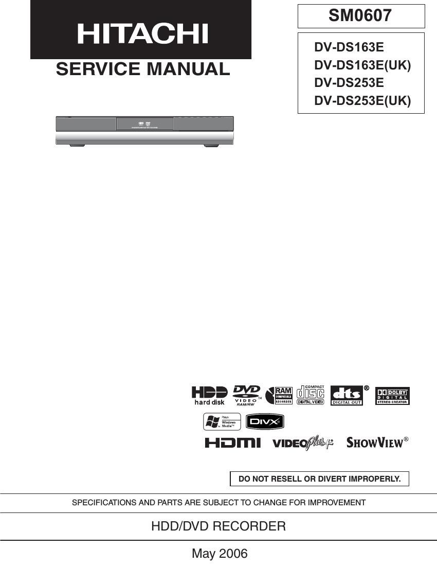 Hitachi DVDS 163 Service Manual