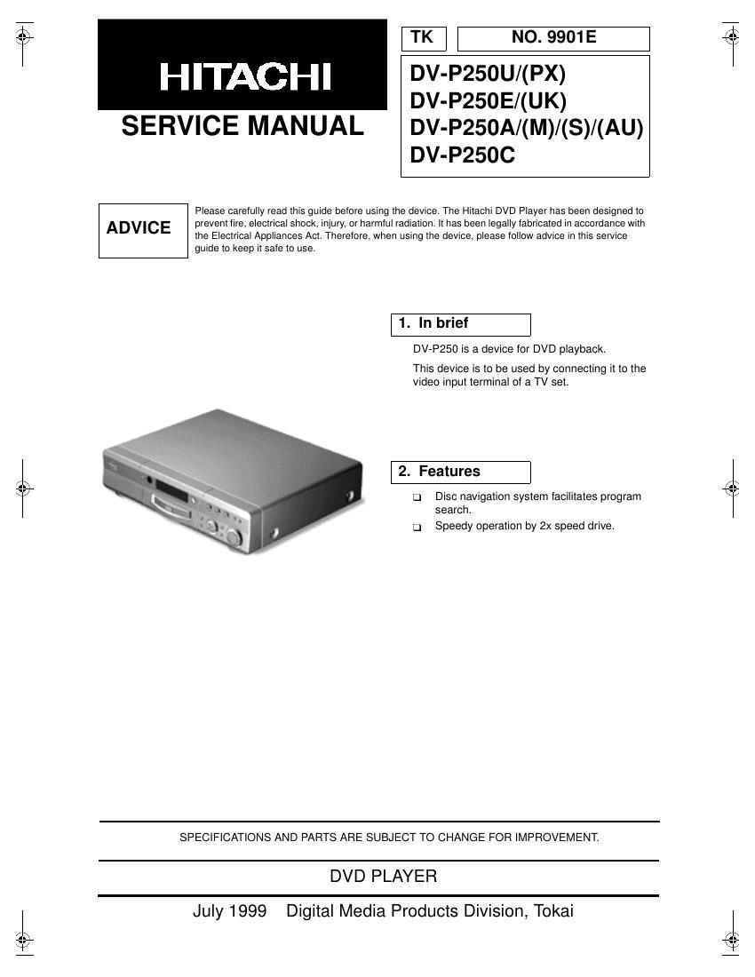 Hitachi DVP 250 A Service Manual